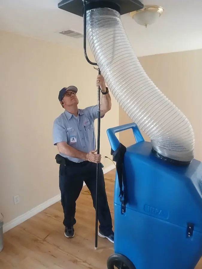 Mini Split Installation technician using HEPA equipment in Rio Linda